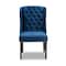 Baxton Studio Lamont Modern Transitional Navy Blue Velvet and Dark Brown Finished Wood Wingback Dining Chair 176-10963-Zoro - alternate 2
